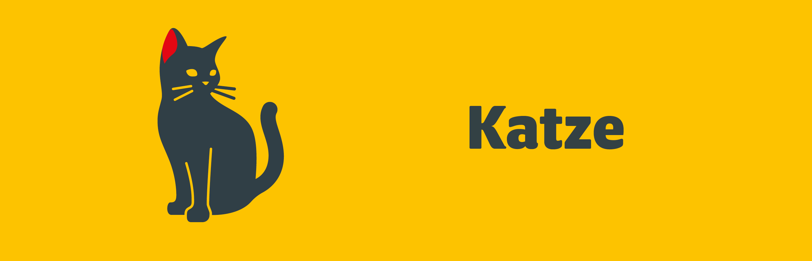 Kategorie Katze mit einer schwarzen Katze auf gelbem Hintergrund