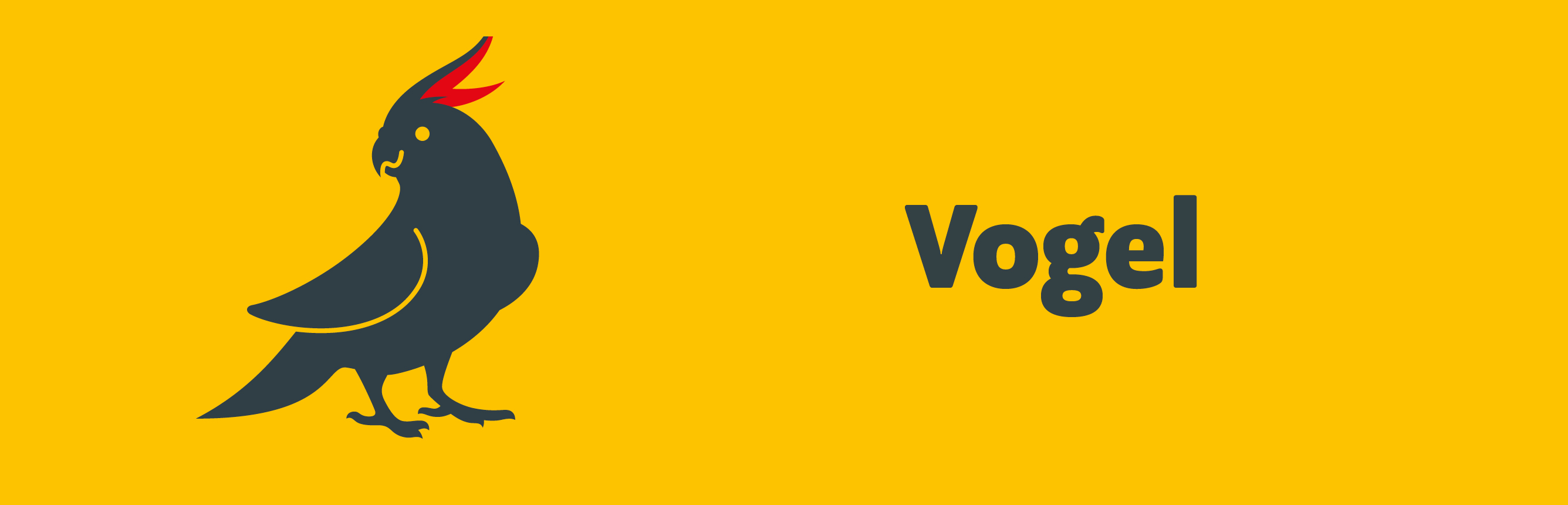 Kategorie Vogel mit einem schwarzen Vogel auf gelbem Hintergrund